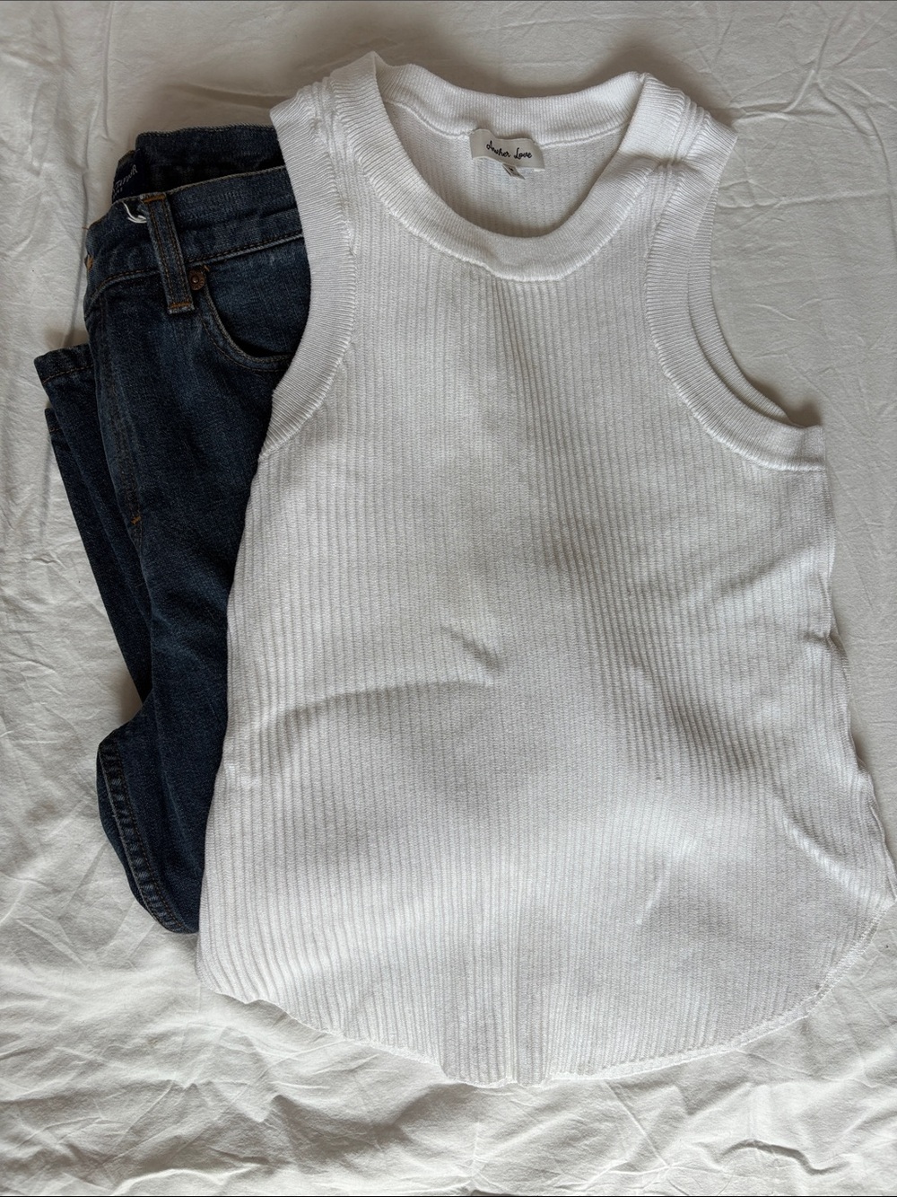 Madewell inspired~ White Ribbed Tank